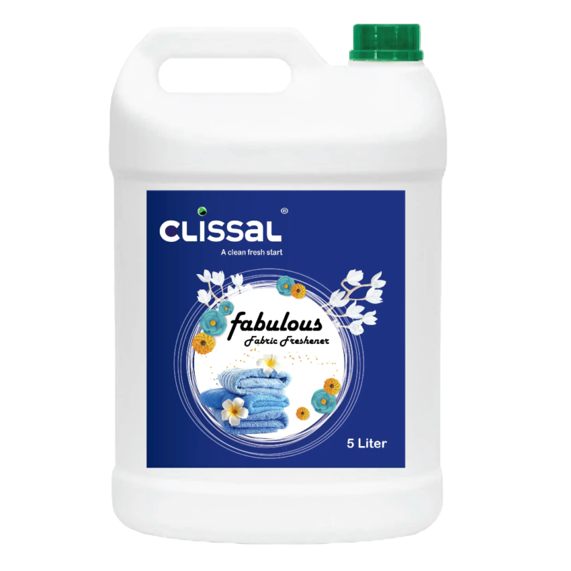 Spray bottle of Fabulous, a fabric refresher and softener designed to eliminate odors from apparel, laundry, and upholstery, safe for use around pets and children.