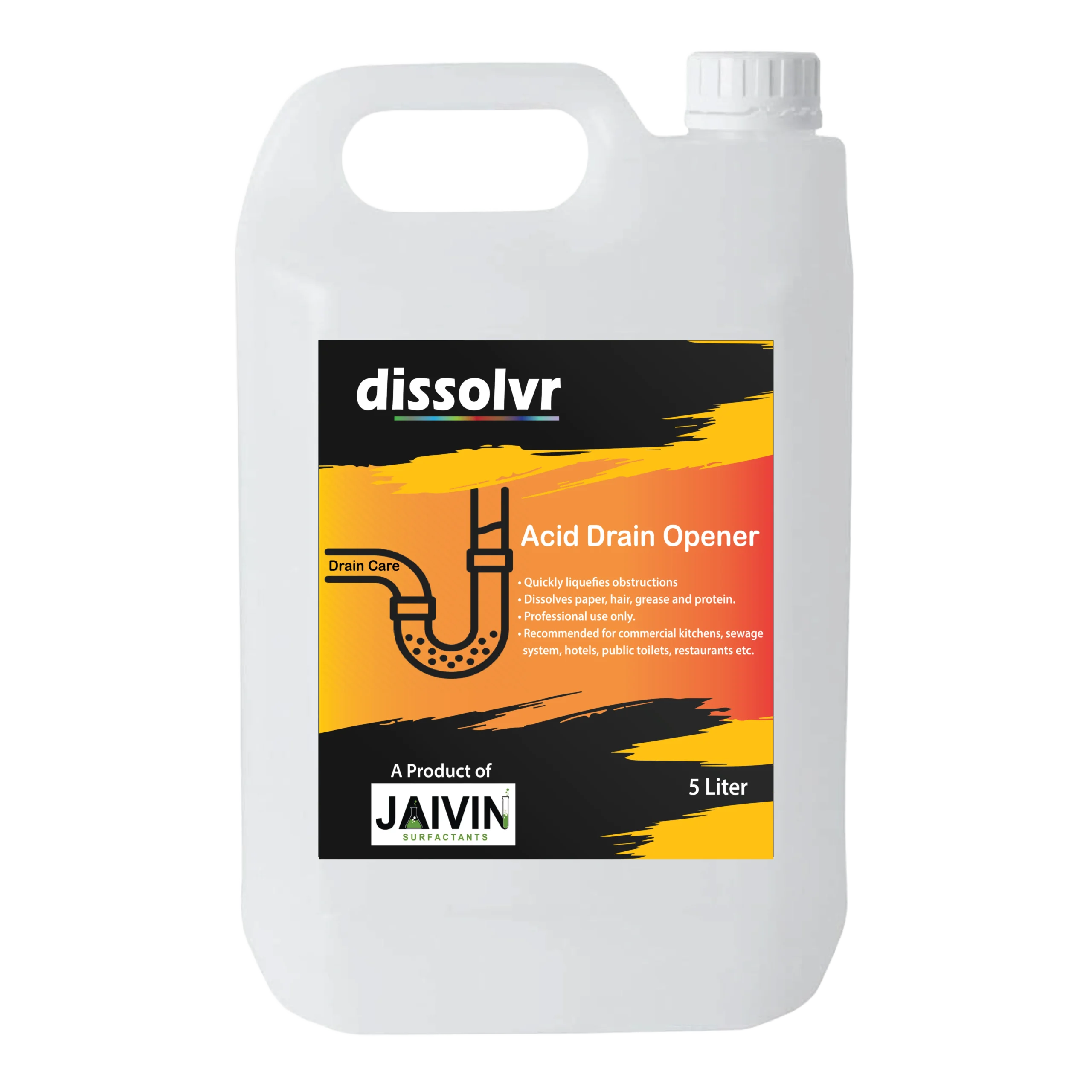 500ml bottle of Dissolvr Acid Drain Opener