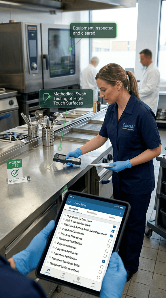 Facility Hygiene Audit and commercial cleaning check by Clissal certified auditor